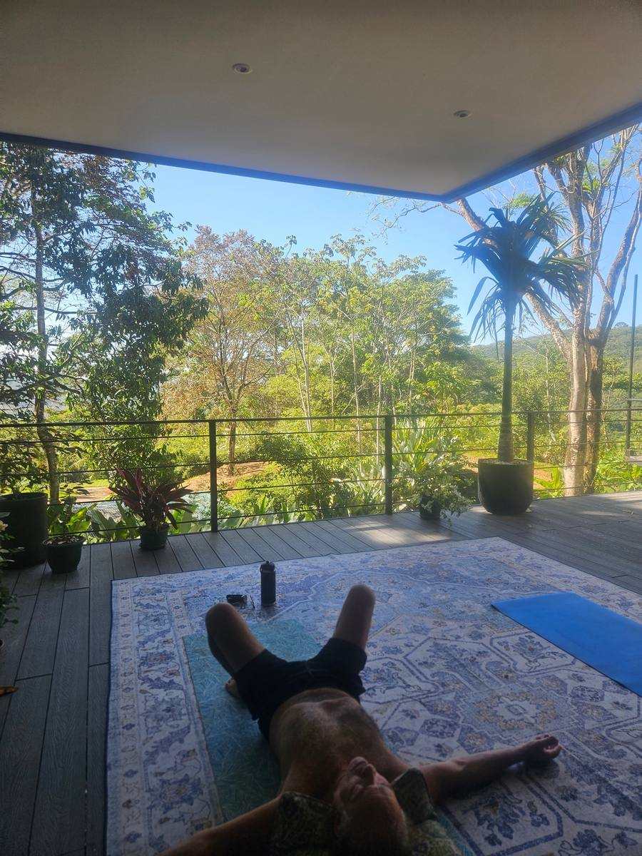 Open air yoga deck